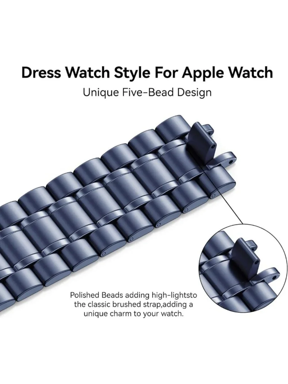Stylish Stainless Steel Apple Watch Band for Men & Women, 40mm-42mm, Blue